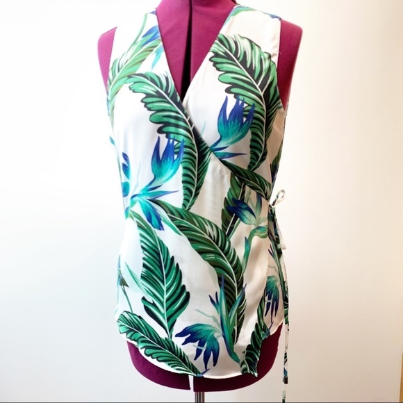 Zara Basic tropical wrap sleeveless top S - Picture 1 of 12
